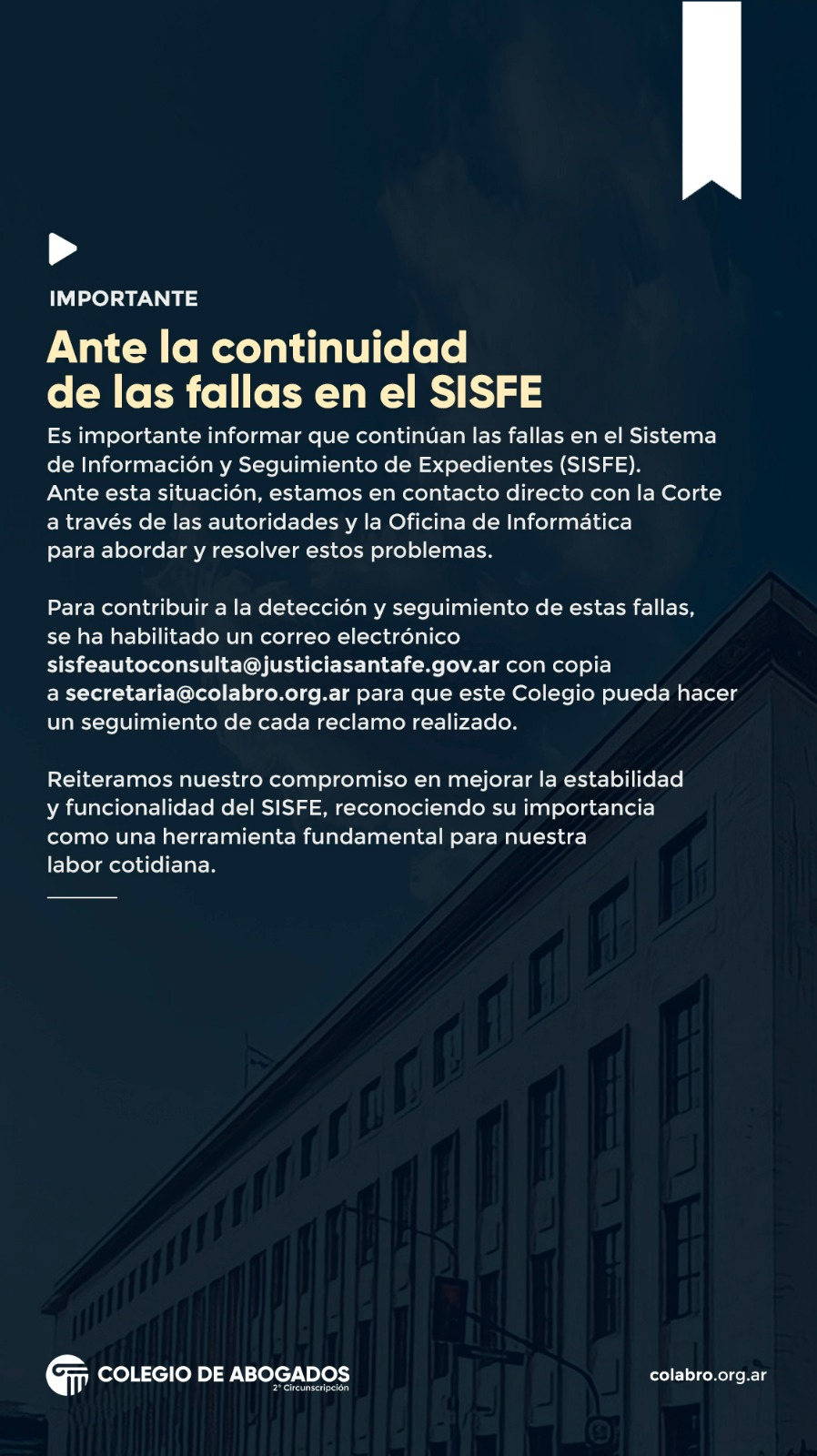 Ante la continuidad de las fallas en el SISFE